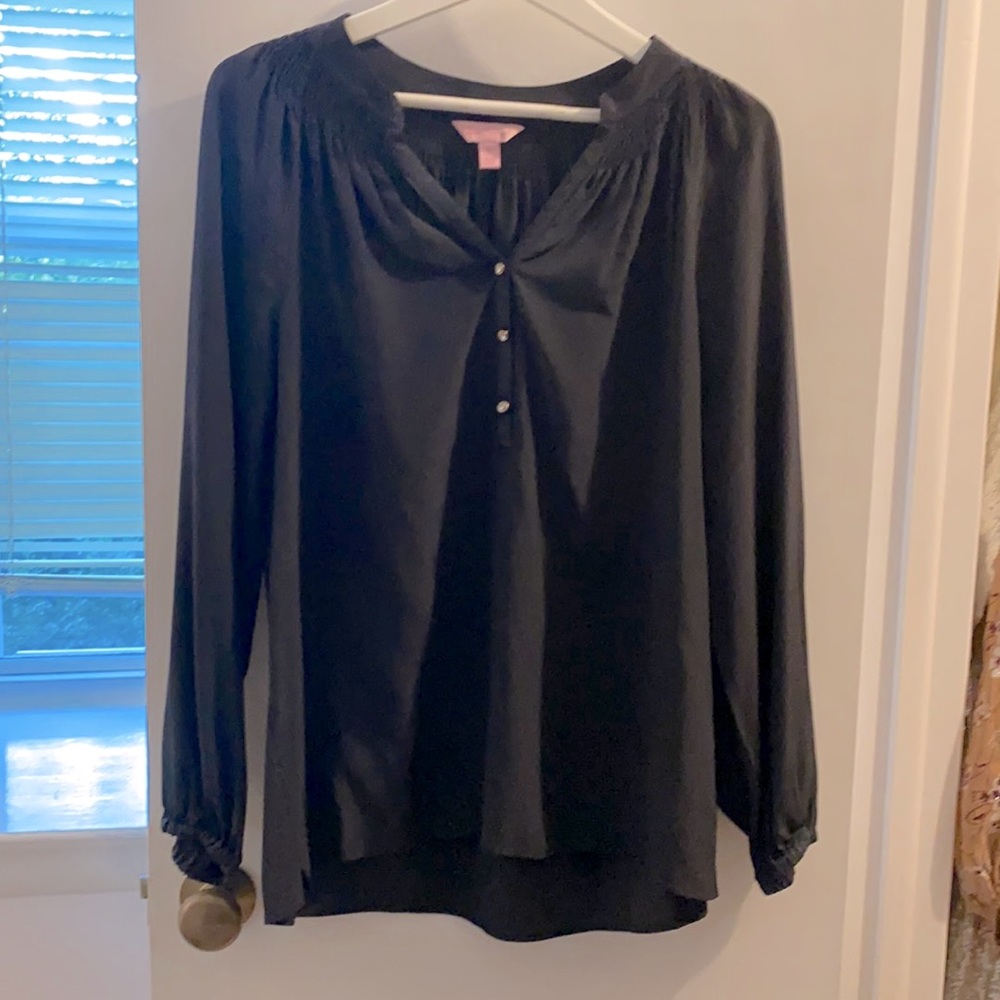 Black silk Lilly Pulitzer top